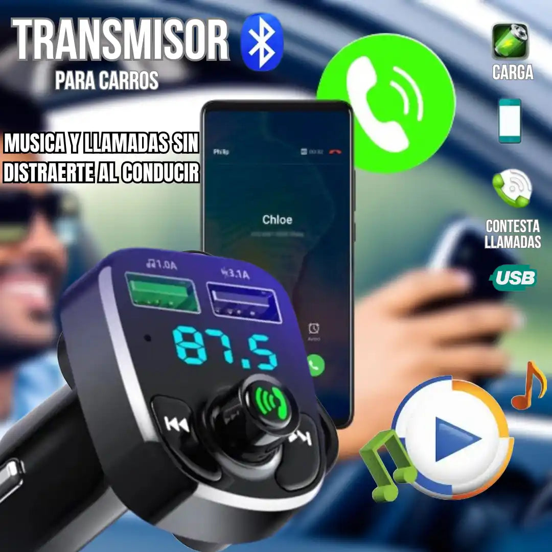 Transmisor Fm Para Carro Bluetooth